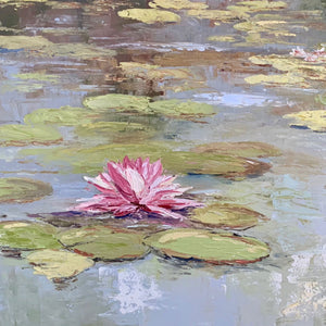 "Lilies at the Mission" by Laurel Hunter, Oil on Canvas