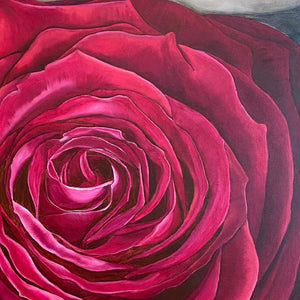 "The Velvet Rose" by Milana Waldron, Oil on Canvas