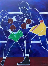 "This Fight is for More Than a Wads of Cash for Lenny and Joe" by Joselyn Miller, Acrylic on Canvas