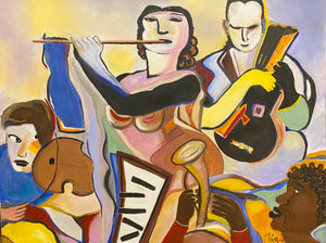 "Musician" by Mina Katoozi, Acrylic on Canvas