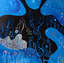 “The Celebration" by Nathalie Gribinski, Acrylics and oil Markers on Canvas