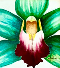 "Orchid Intensity" by Mary Ann Nelson, Watercolor on Fine Art Paper