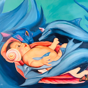 "The Blue Nature and Me" by Nyx Sanguino, Oils on Canvas