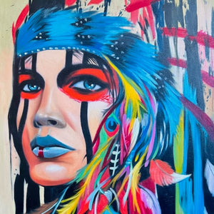 "Native American Beauty" by Nyx Sanguino, Oils on Canvas