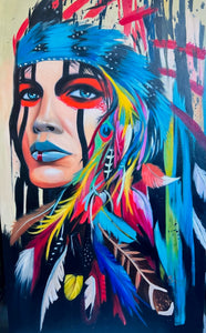 "Native American Beauty" by Nyx Sanguino, Oils on Canvas