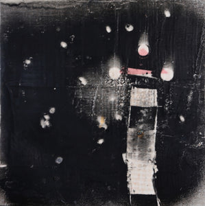 "Nocturnal Column" by Mira M. White, Encaustic and Oil on Wood Panel