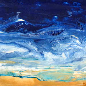 "Ocean Breeze ll" By Mayra Navarro, Acrylic on Wood Panel