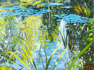 "Monet's Lily Pond Giverny" by Christopher Pecharka, Oil on Canvas