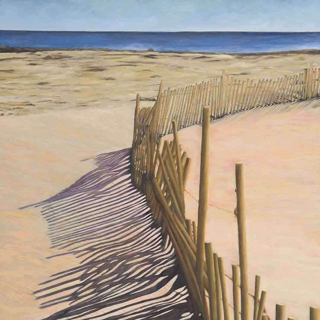 “Beach Shadows” by ﻿Bonnie Perlin, Oil on Canvas