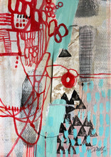 “Re-attached” By Natasha Evans, Mixed media on Paper
