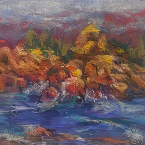 "Coastal Outcropping" by Richard Stephens, Pastel on Paper
