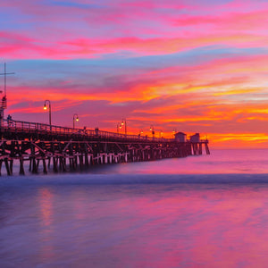 "San Clemente Red Sunsets" by Ric Sorgel, Photograph on Acrylic