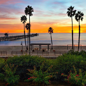 "San Clemente Sunset Beach" by Ric Sorgel, Photograph on Acrylic