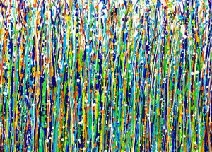 ''Rain Over Spring Grass'' By Mihaela Stoenescu, Acrylic on Canvas