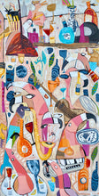 "The Flamingos" by Reif Myers, Mixed media on Canvas