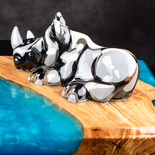 "Endangered #4" by Ryan Franklyn, Oil and Resin on Olive Wood
