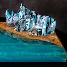"Endangered #3" by Ryan Franklyn, Oil and Resin on Olive Wood