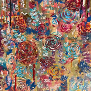 "Timeless" by Sara Stoffmacher, Acrylic and Gold Leaf on Canvas