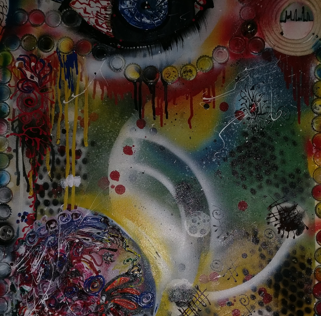 “Overlooked, I'm Alive” By Shanta Monroe, Acrylic on Canvas
