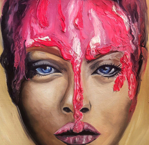 “940” By Galya Kerns, Oil and Plastic On Canvas  