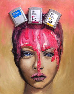 “940” By Galya Kerns, Oil and Plastic On Canvas  