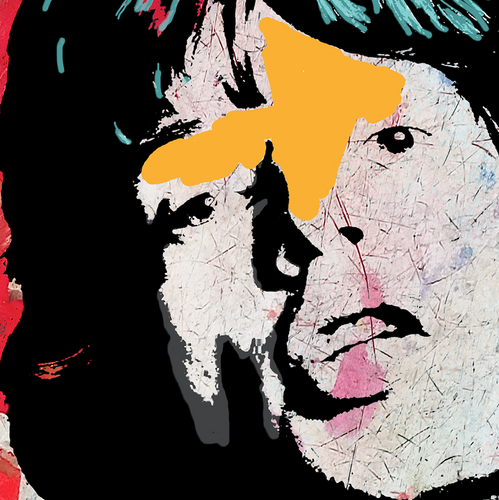 “Mick” By Carol Levin, Printed on Metallic Paper & Acrylic