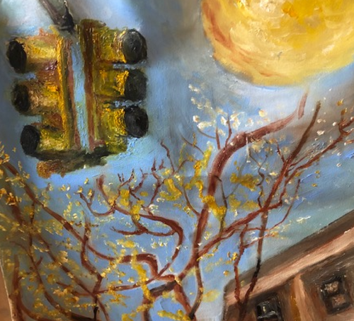 “Traffic light” By Christine Nelson, Oil on Canvas