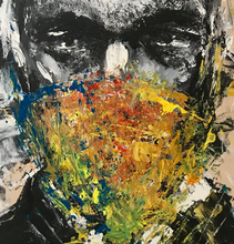 "Vincent Cassel Masked" By Eric Son, Mixed Media on Wood