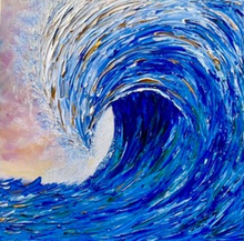 “Wave in Blue” By Shawn Towne, Acrylic on Canvas