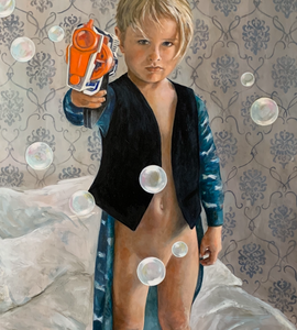 “Bubble Sherif” By Victoria Fuller, Mixed media on Canvas