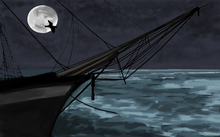 Night Sail by Carole Boyd, Digital Painting on Canvas (Framed)