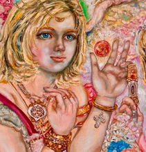 “An Angel and A Goddess of Art” By Yumi Sugai, Oil on Canvas