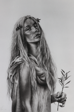 “Lady of Athens” By  Brett Wagner, Charcoal and Graphite on Paper