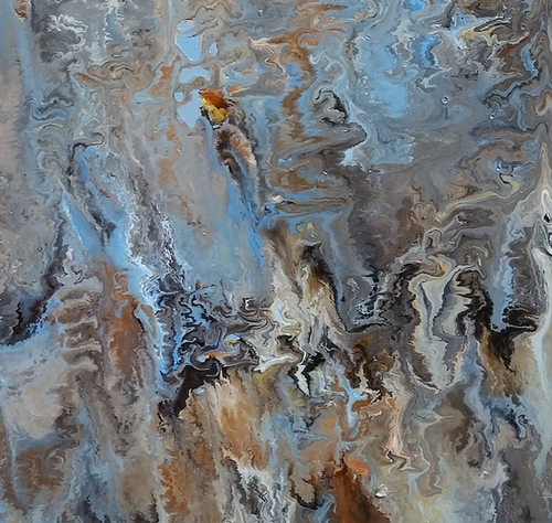 “Blue Marble” By Alexandra Romano, Mixed Media on Canvas