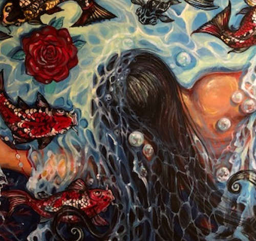 “Red Fish” By Apollo, Acrylic on Canvas