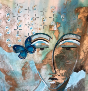 “Butterfly Lady” By Trudy Norris, Acrylic on Linen