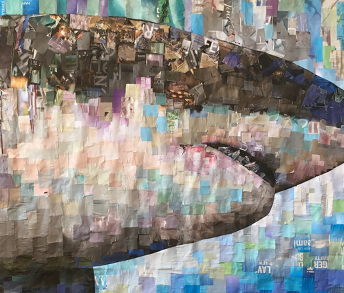 “Cobalt” By Whitney Anderson, Hand-Cutout Collage