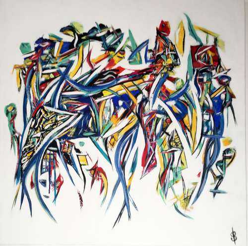 “The Gathering” By Stevie Parker, Acrylic on Canvas