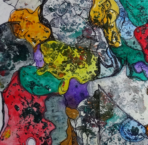 “Animal Dance of Colors” By Akira Kamita, Acrylic on Canvas