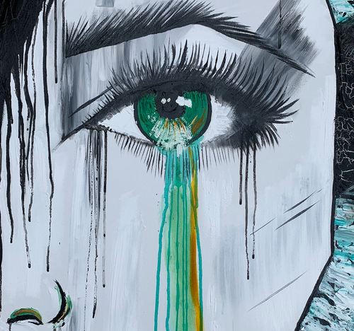“Bleeding Color” By Lisa Maree, Oil on Canvas