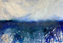 “Deep Blue” By Kathleen Rhee, Mixed Media on Canvas