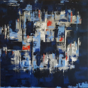 “Simply Blue” By Sabine Kay, Oil on Canvas