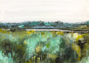 "Thougths of Silver River" By Sallie Otenasek, Acrylic on Wood