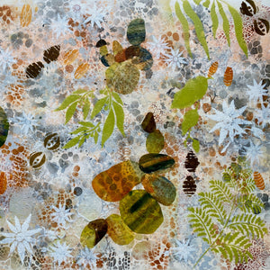 “Nature Abstracted" by Wendy Sinclair, Mixed Media on Canvas