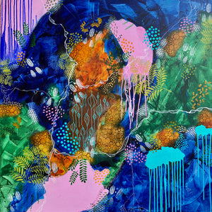 “Embracing Nature - the Circle of Life” by Wendy Sinclair, Mixed Media on Canvas