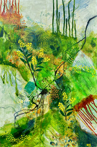 “Evergreen" by Wendy Sinclair, Mixed Media on Canvas