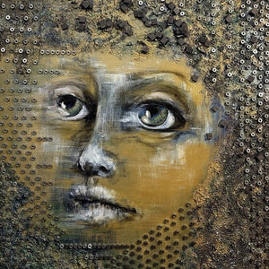 "Waiting Forever" by Dominika Kazmierczak, Acrylic on Wooden Panel