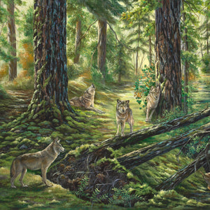 "Wolves in the Forest" by Laura Curtin, Oils on Canvas