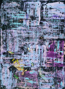 "Modern Matrix" by Aida Murad, Finger painted Acrylic on Canvas