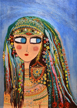 "Rural Girl" by Atousa Ghahremani, Mixed Media on Canvas